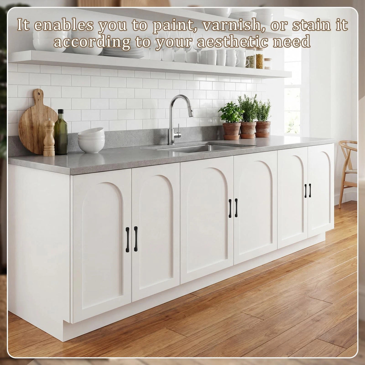 Sintuff 2 Sets 12'' W x 24'' H Unfinished Kitchen Cabinet Door wood