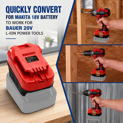 Solid Safe Makita 18V to Bauer 20V Battery Adapter for Cordless Power Tools