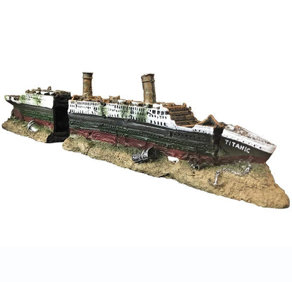 SLOCME Aquarium Titanic Shipwreck Decorations - 15x2x3.5 inch, Multicolor