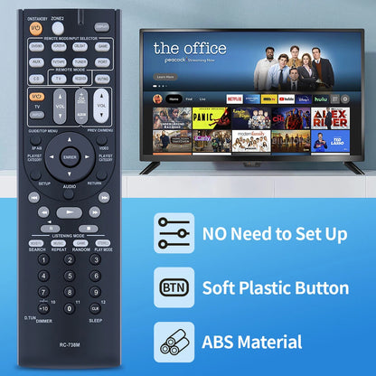 RC-738M Remote Control For Onkyo AV Receiver HT-RC160 HT-S7200 TX-SR607