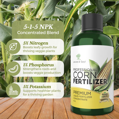 LEAVES AND SOUL Professional Liquid Corn Fertilizer | 5-1-5 Concentrate,