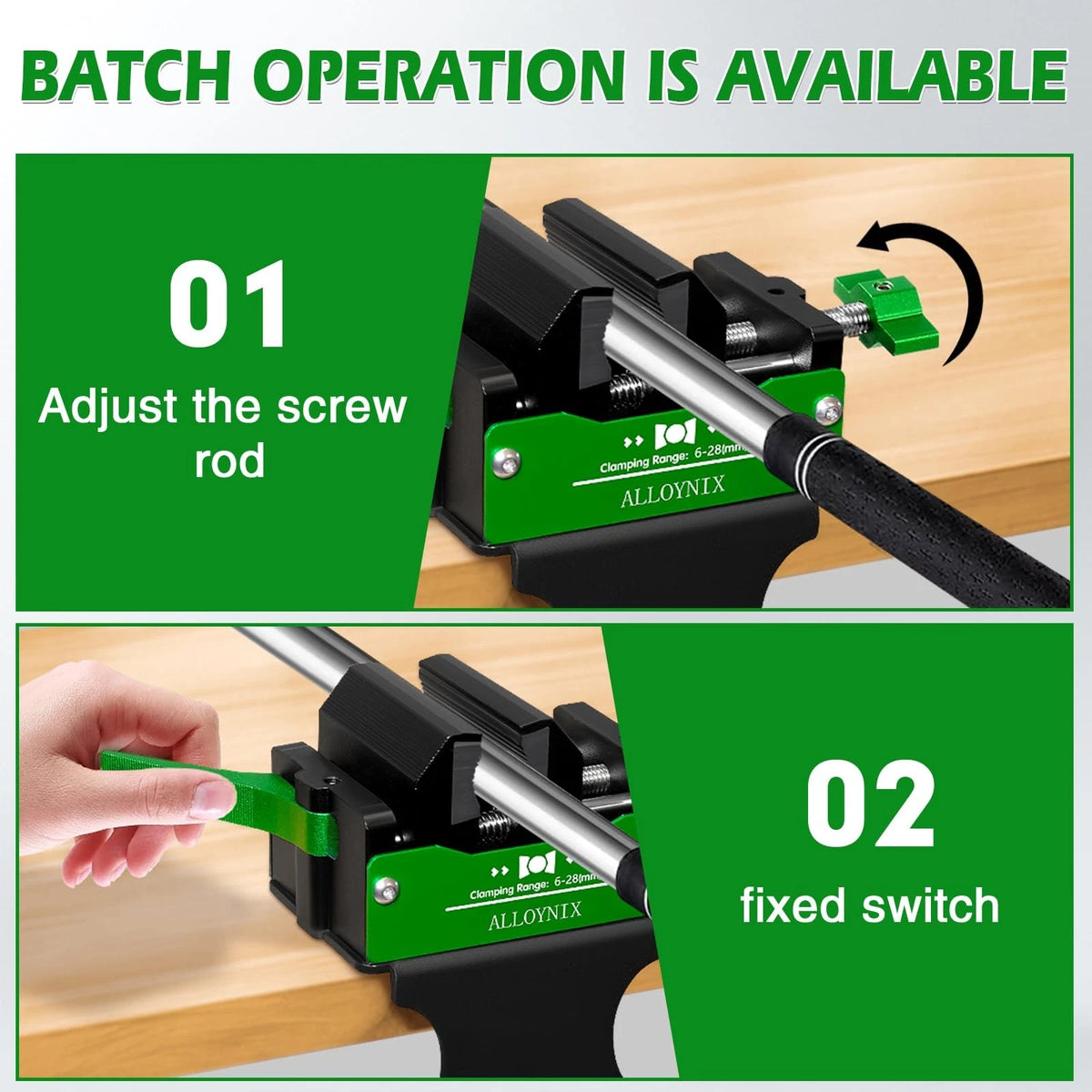 ALLOYNIX Golf Club Regripping Kit 2.0 No Drill Vise Clamp with 3mm Green