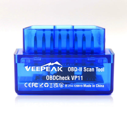 Veepeak Mini Bluetooth OBD2 Scanner for 3.0 Android ONLY, Blue
