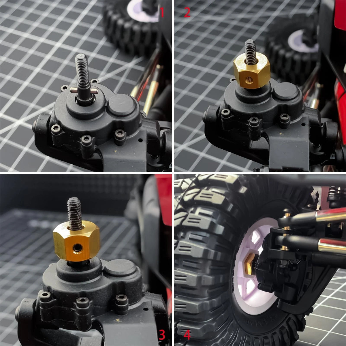 JGGZONE RC Brass Wheels Hex Hub 8mm Extension Drive 12Mm X 8Mm, Black