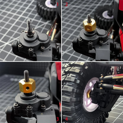 JGGZONE RC Brass Wheels Hex Hub 8mm Extension Drive 12Mm X 8Mm, Black