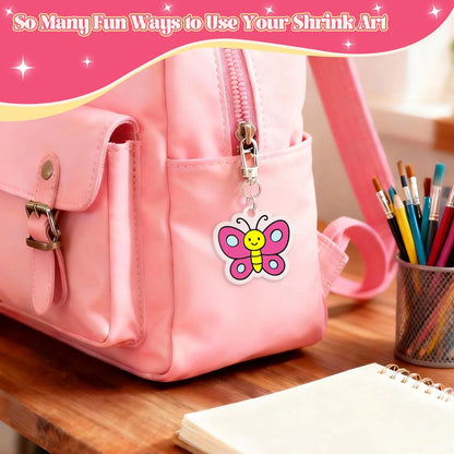 Family Pre-Cut Shrink Art Kit for 8.86*6.69*0.59 inches, Red And Pink