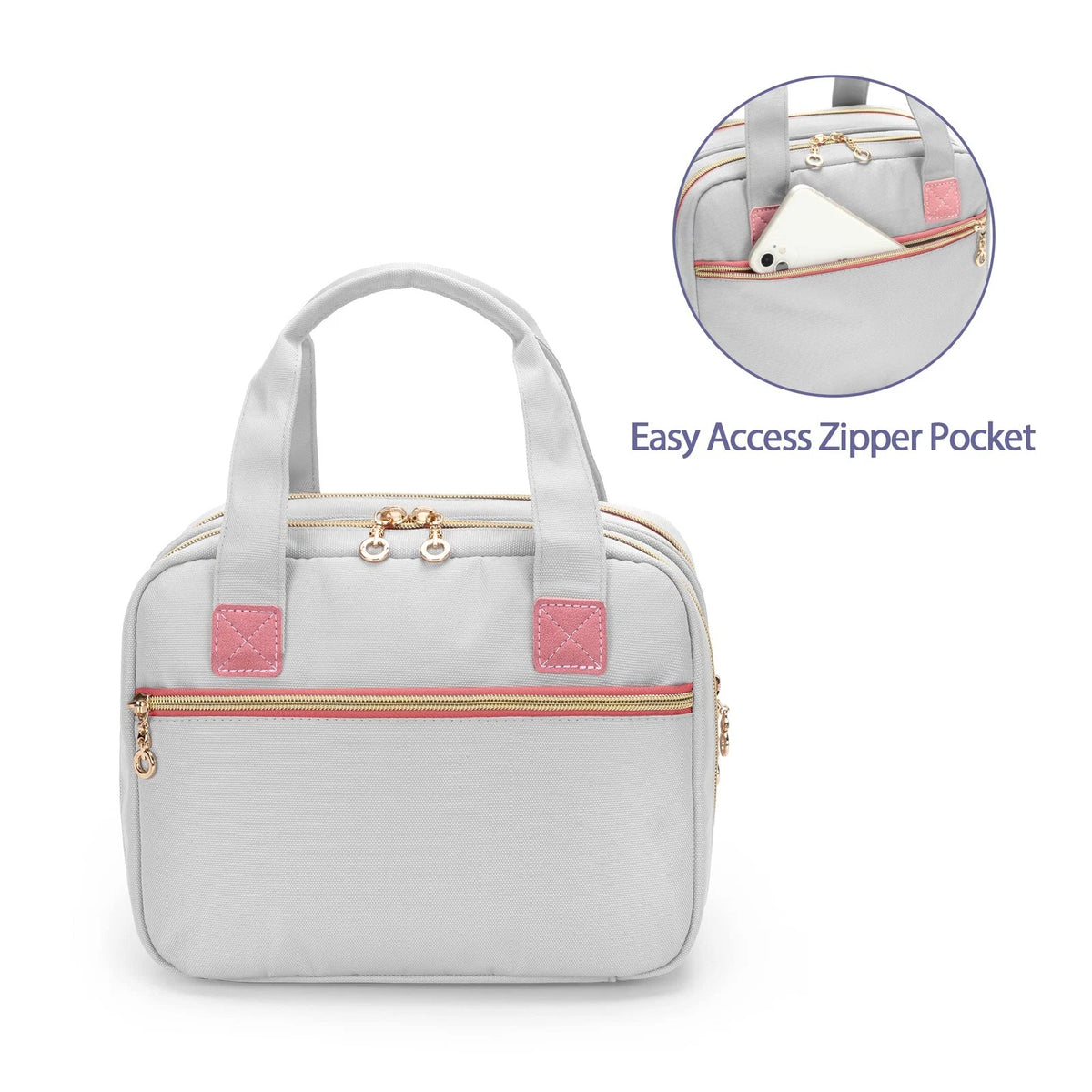 Damero Wearable Breast Pump Bag Compatible with Only, Light-Gray Pink