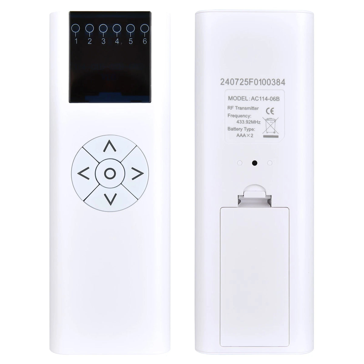 AC114-06B 6 Channel Remote Control For Motorized Wireless Blinds Controller
