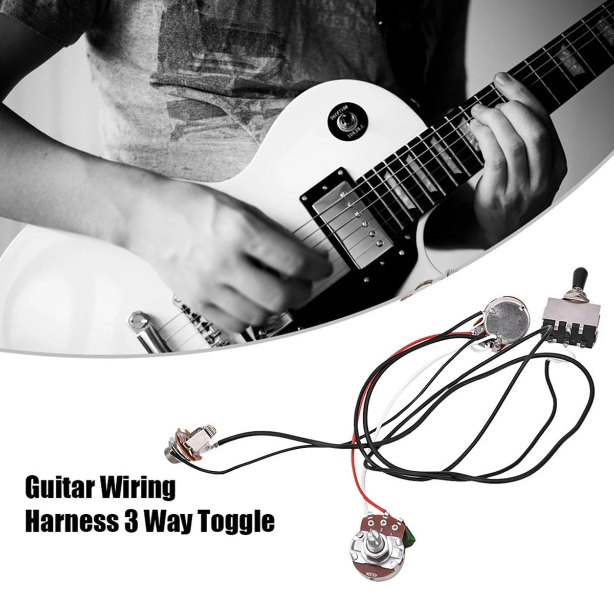 Moofey Electric Guitar Parts, Wiring Harness with 3 Way Chrome Box Toggle...