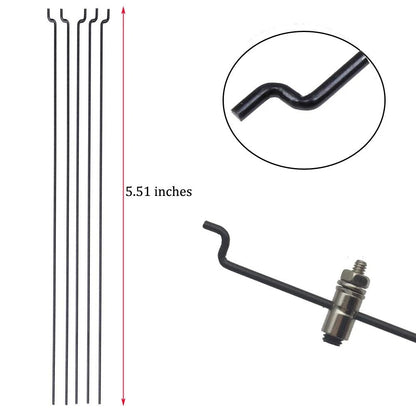 10PCs Steel Z Push Rods 1.2 x 140mm and Adjustable 140mm/5.51, Silver