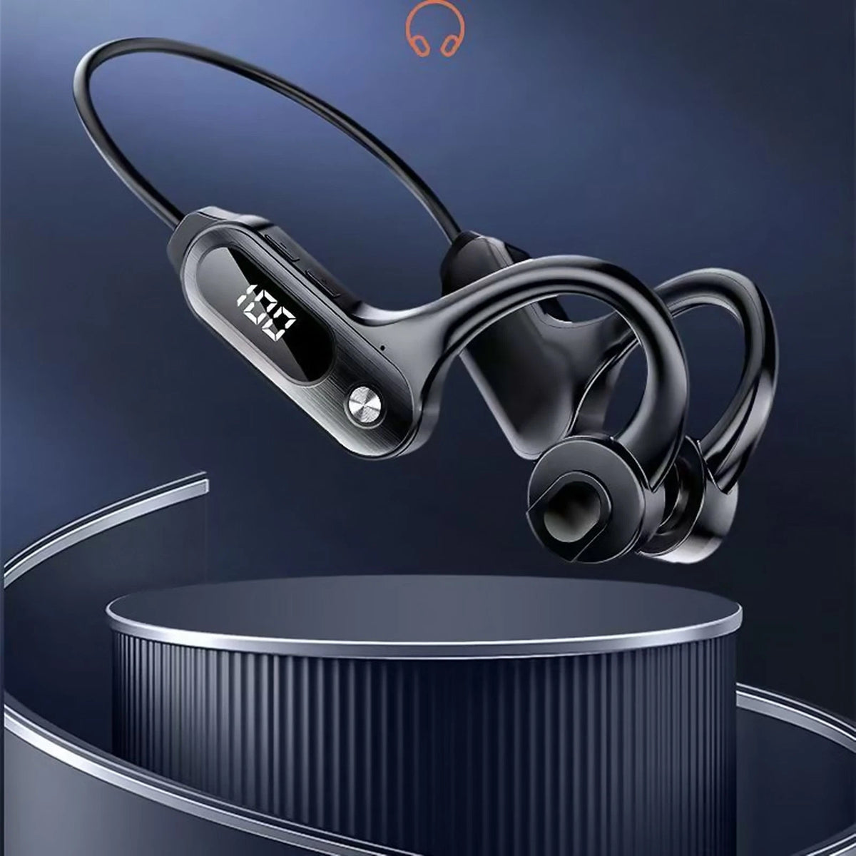 Bone Conduction Headphones Stable Transmission  LED Digital Screen Work