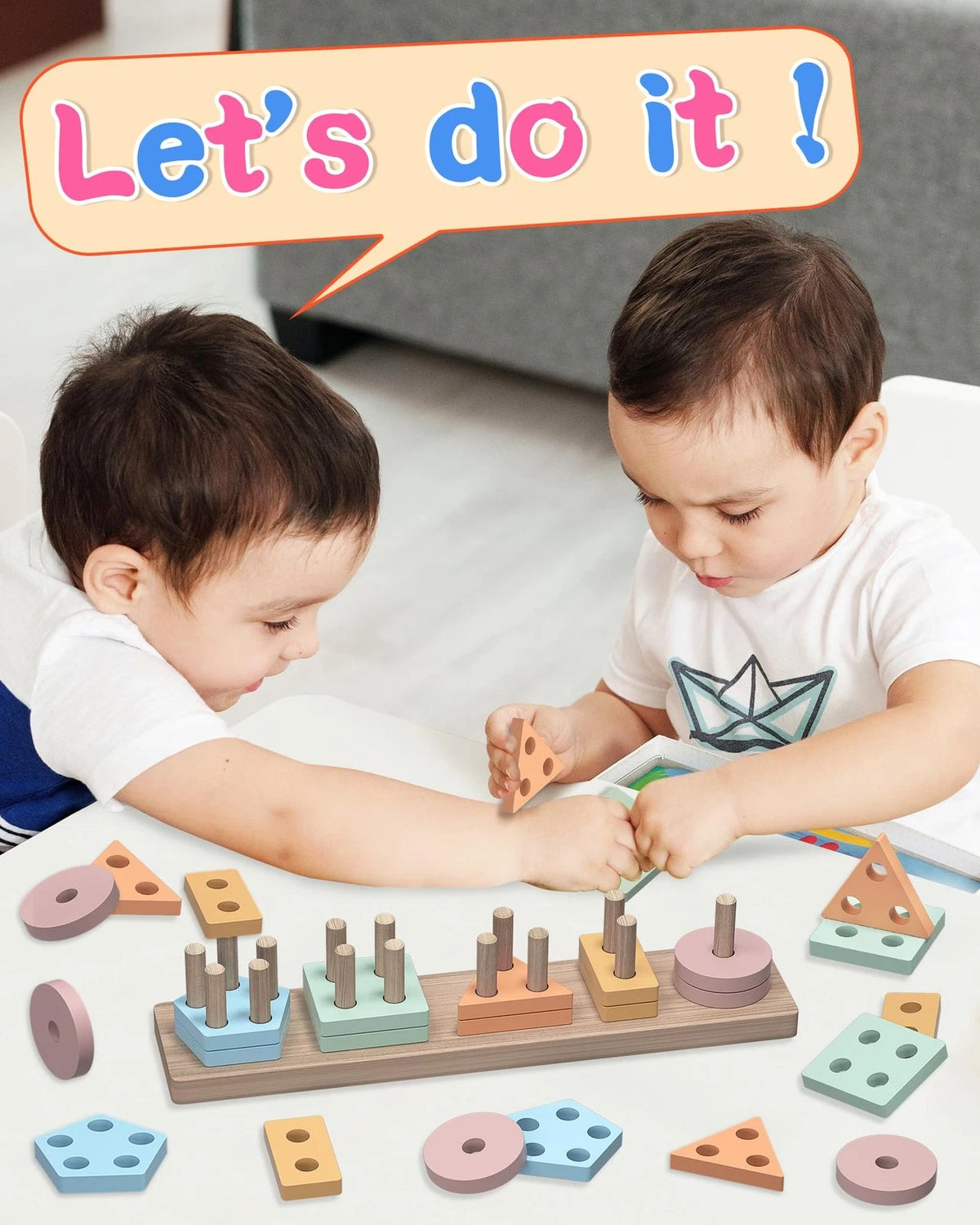 kecristv Montessori Toys for 1 2 Year Old Girl and Boy Medium, Colourful
