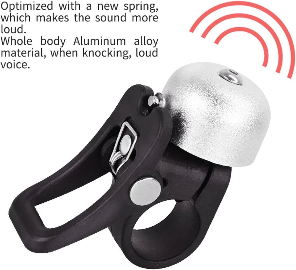 Dilwe Electric Scooter Bell, Aluminum Alloy Handlebar Horn Silver