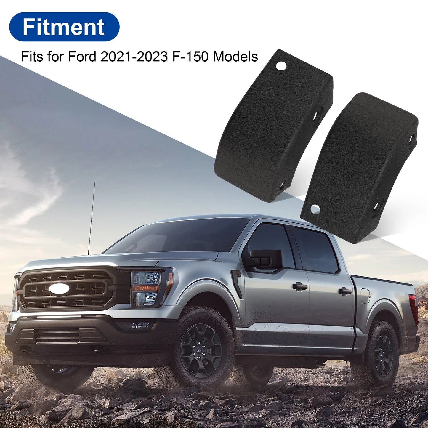 Stone Rock Guard Rear Trim Molding Kit M-9929-F15 For 2021-2023 F-150 LH/RH Side