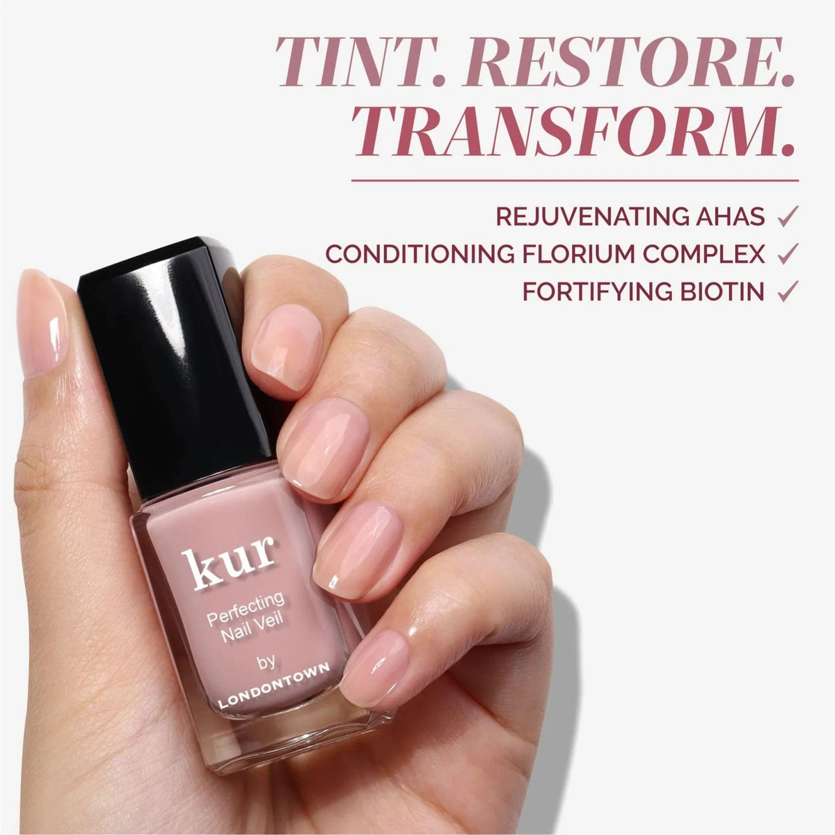LONDONTOWN kur Perfecting Nail 0.4 Fl Oz (Pack of 1), #4 Dusty Rose Tint