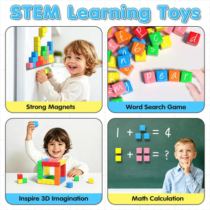 Apluses 42PCS Magnetic Blocks, Gifts for 3 1 Inch x 1 x 1 Inch, 6 Color