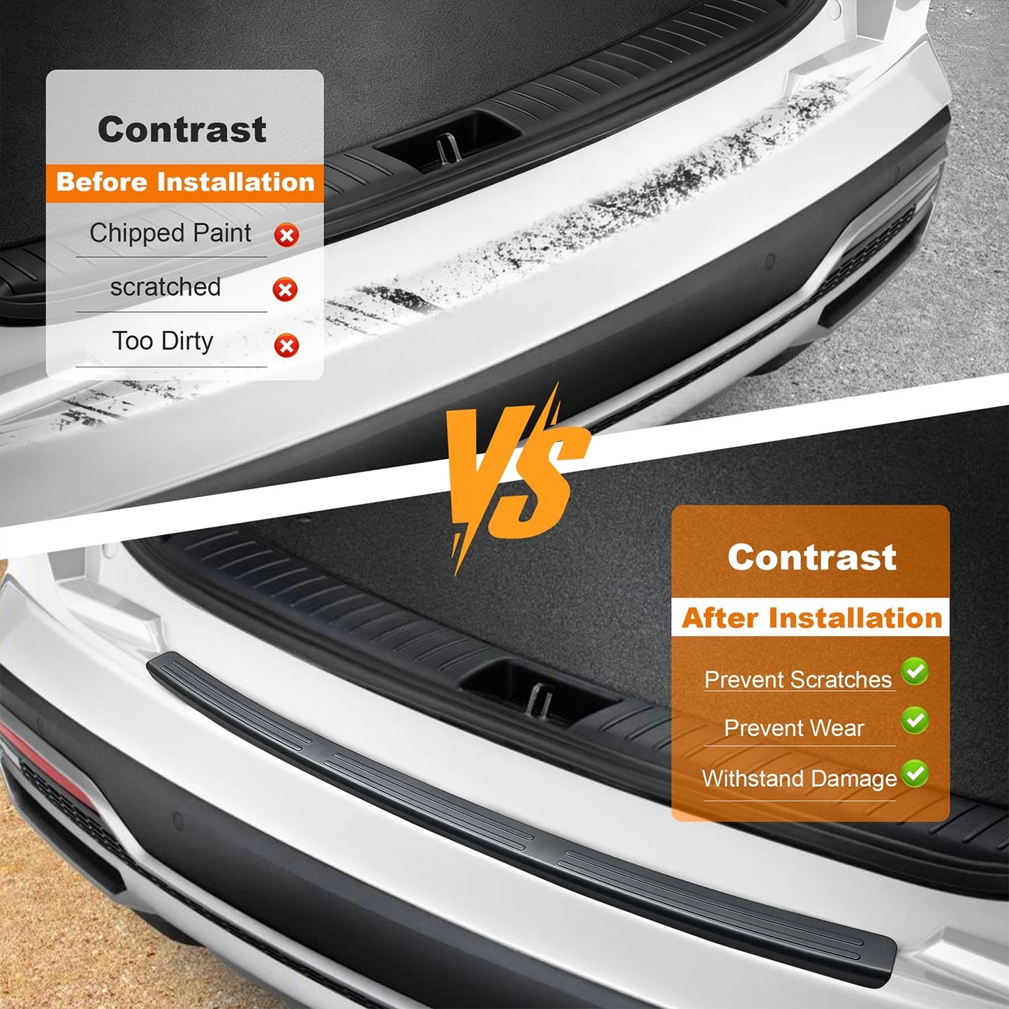 Black Rear Bumper Guard for Honda Pilot 2016-22,Anti-Scratch Protector Accessory