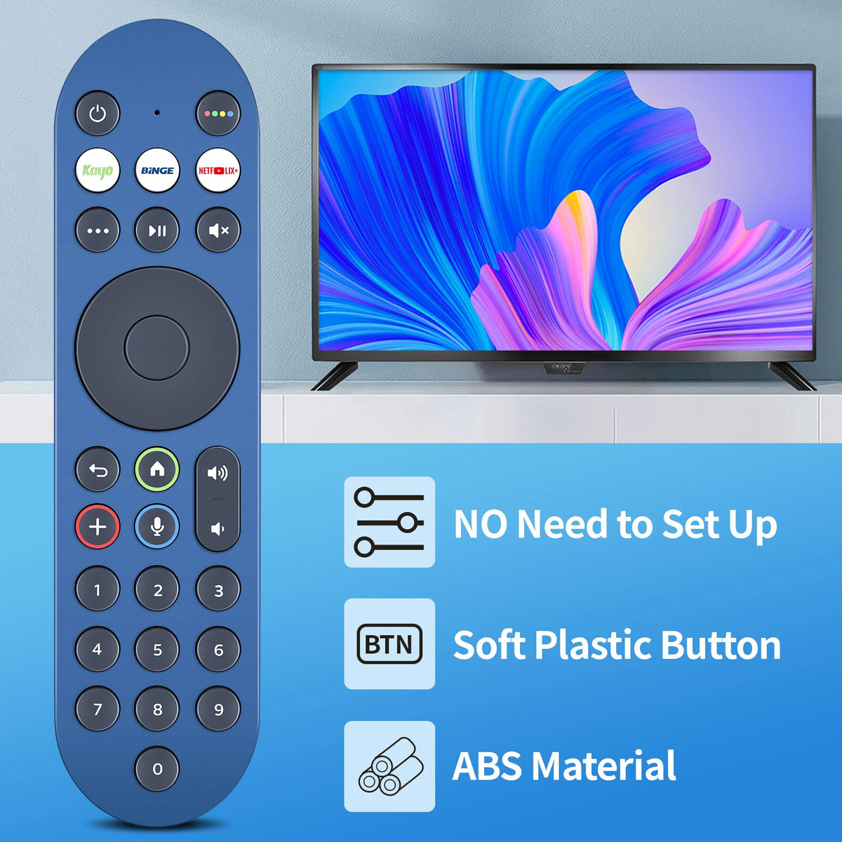 Replacement Remote Control For LC203-01-FXTL-blu Hubbl TV Box