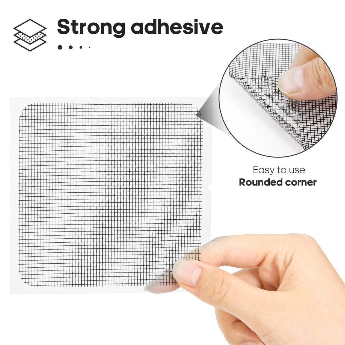 Secopad 14 Sheets Window Screen Patches Repair 4 inches x 4 inches, Black