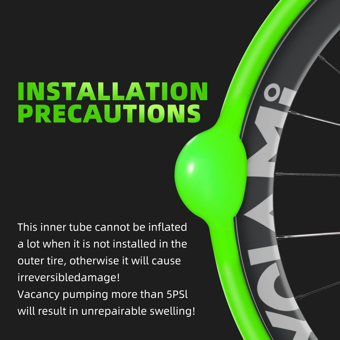 CYCLAMI 1-Pack TPU Inner Tubes 700cx18-32cInner Ultralight 700c, green