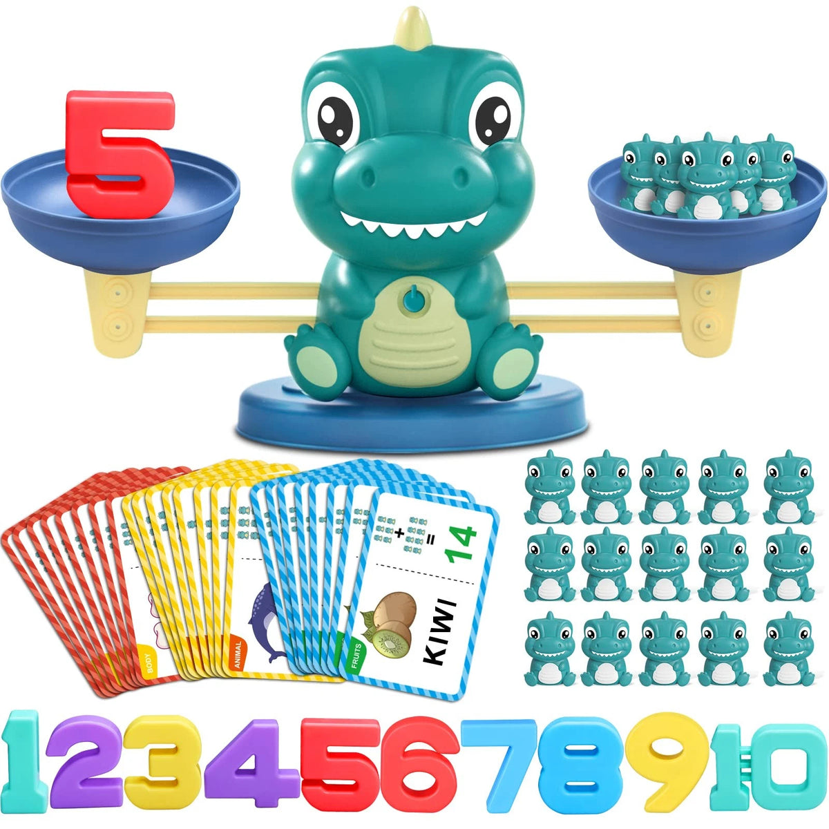 Kaodezhu Dinosaur Math Balance Toys - 10.62 x 8.66 x 5.11 inch, Basic Green