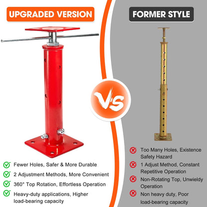 B4B BANG 4 BUCK House Jacks for Leveling Crawlspace, 21" - 43" (2 Pack), Red