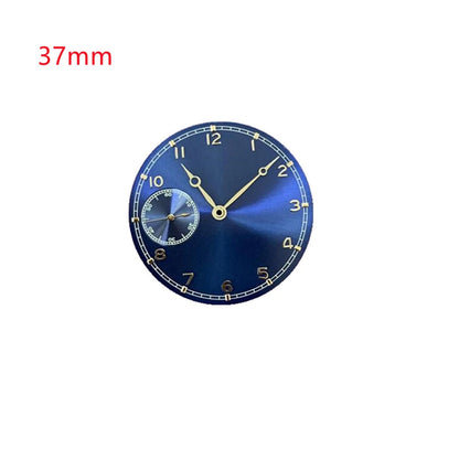 0.4mm Thick Blue 37mm Watch Dial With Hands for ETA 6497 ST3600 Movement Parts x