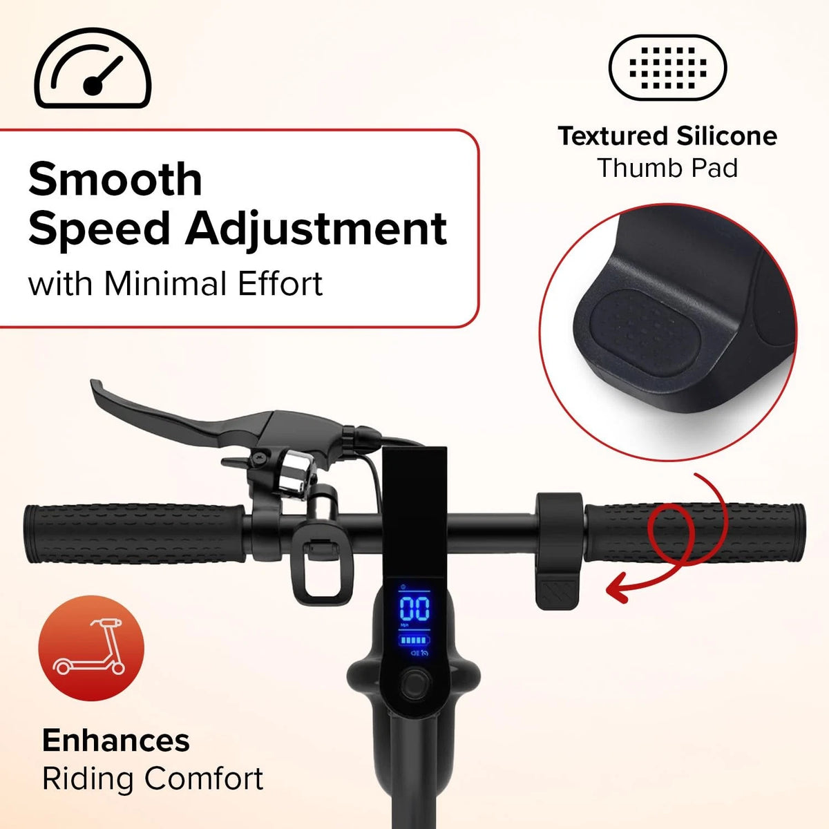 AlveyTech 3-Wire Thumb Throttle for GOTRAX Apex, Apex LE/XL/Pro, and Black