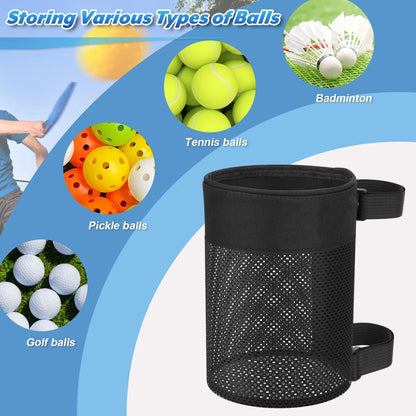 Cosmos Pickleball Ball Holder Adjustable Hanging Bag for One Size, Black