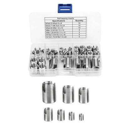 50PCS Stainless Steel Self-Tapping Thread Inserts M3-M16 For Damaged Threads