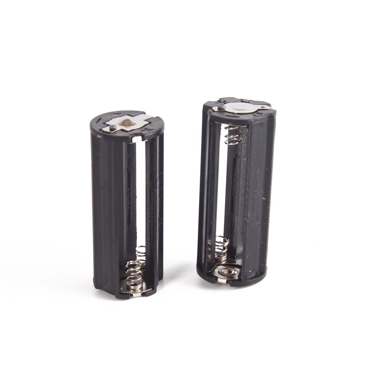 2Pcs Cylindrical Case Plastic Battery Holder For 3 x AAA Battery Converter Box