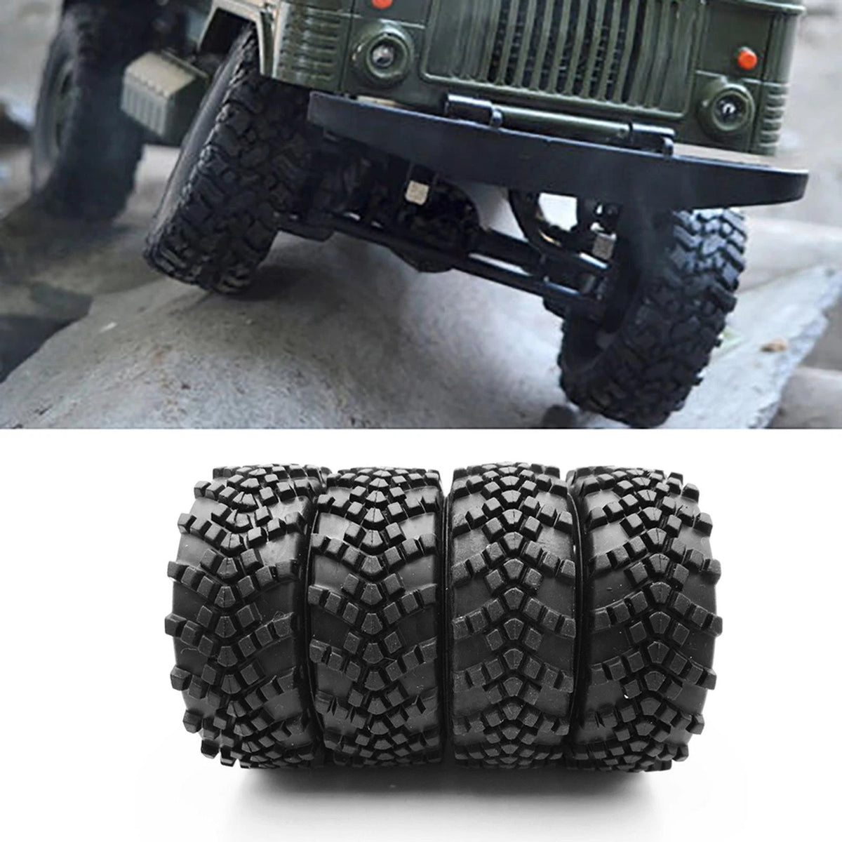 4Pack 1/16 RC Car Rubber Tires Tyres for WPL B-14 B16 B36 B24 Military Truck D