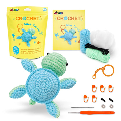 Avenir Crochet Kit for Beginners, Mint Turtle Animal Small,