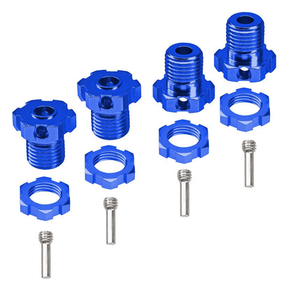 4Pack Vgoohobby Aluminum 17mm Splined Wheel Hex Hub Nut Compatible 17Mm, Blue