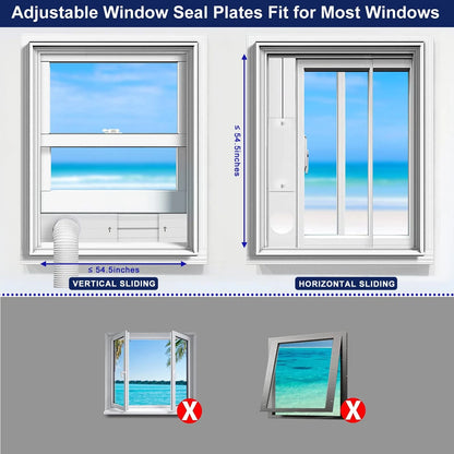 Portable Air conditioner Door Vent Kit, AC 5.9" Seal Gray