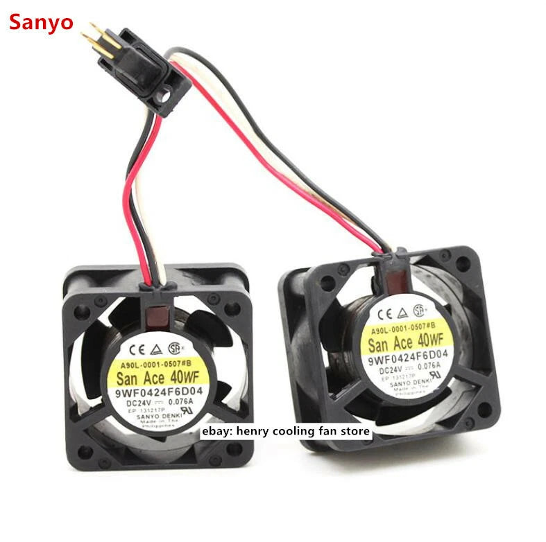 SANYO 9WF0424F6D04 A90L-0001-0507#B DC 24V 0.076A 40*40*20mm Fanuc coooling fan