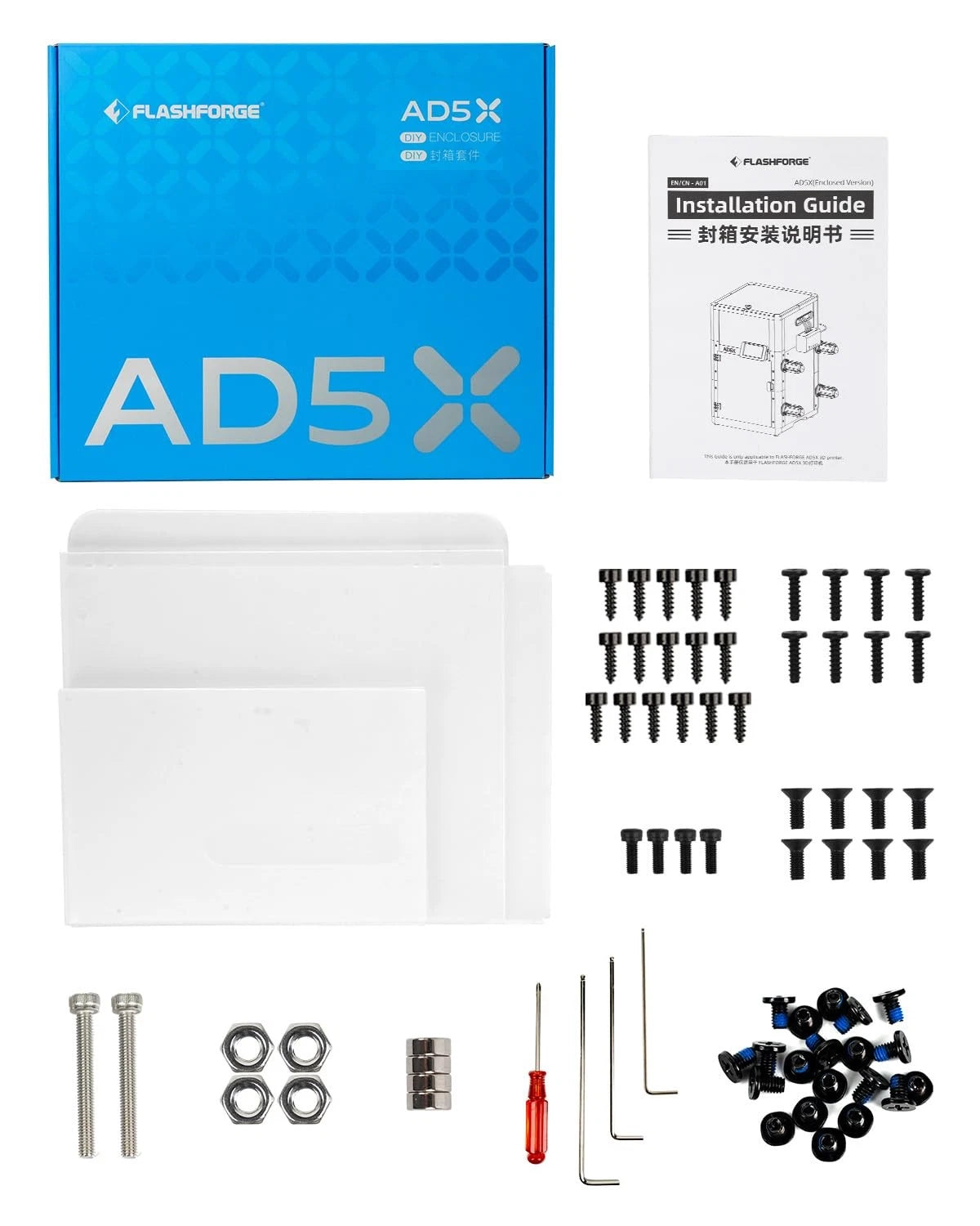 FLASHFORGE AD5X Enclosure Kit, DIY Colors & Style, Optimized Design, blue