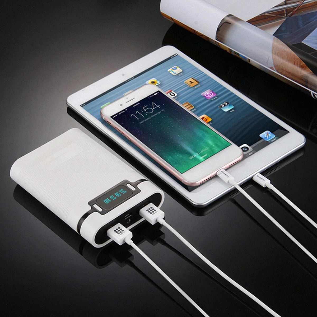 1Pc Dual USB Ports 5V/2.5A Portable Power Bank Case Housing W/Charging Module kk