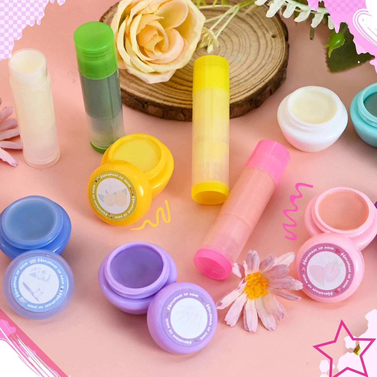GZDUCK Lip Balm Making Kit- 42Pcs Set for Standard, pink