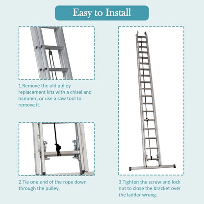 Werner Aluminum & Fiberglass Extension Ladder Rope & Pulley Kit - Color