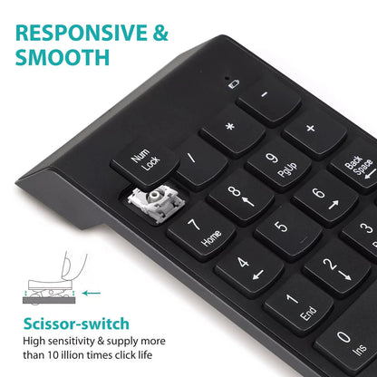 Plug-N-Play 18-Key 2.4GHz Wireless USB Number Keyboard For Laptop/Desktop PC