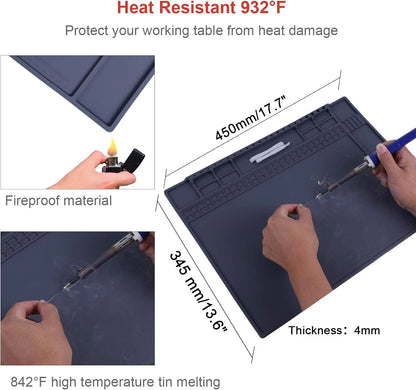 Premium Heat Resistant Anti Static Mat for Computer, X-Large-XX-Large, Grey