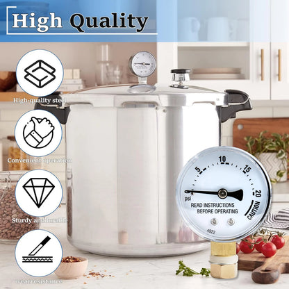 Stainless Steal Cooker Pressure Guage,Replace for Presto 85772 0, silver