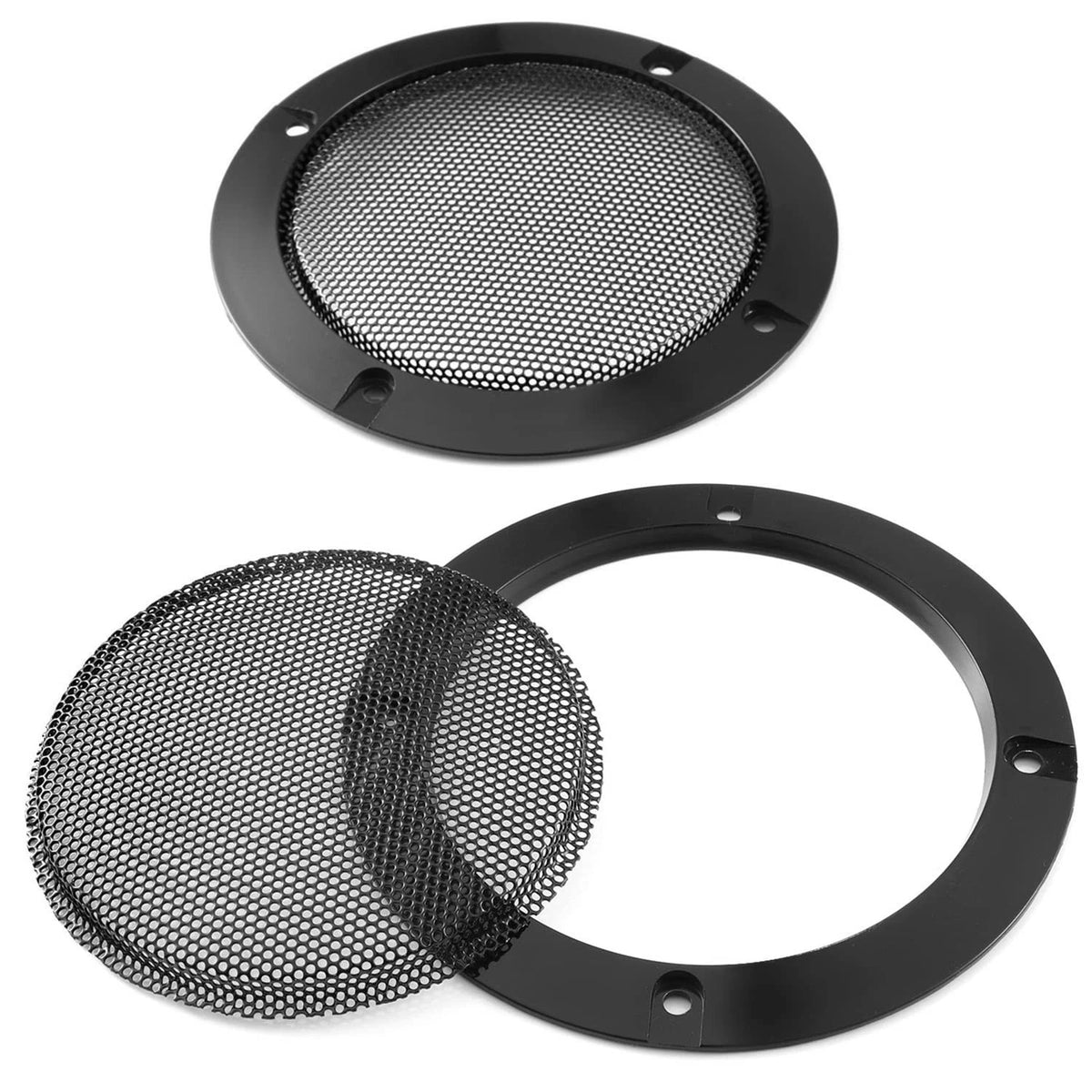 Facmogu 2PCS 4in Black Round Speaker Grills Cover, Metal Mesh 4 Inch,