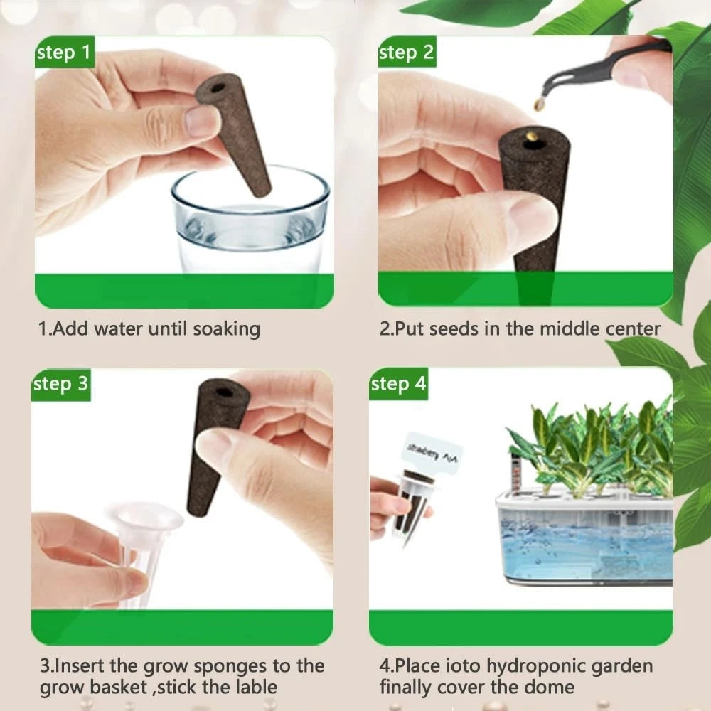 90pcs Hydroponic Seed Pod Kit Include 30pcs Plant Replacement Basket green