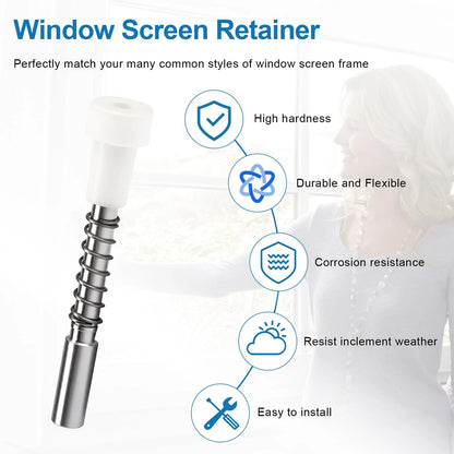 20 Pcs Window Screen Plunger Latches, Aluminum Alloy White