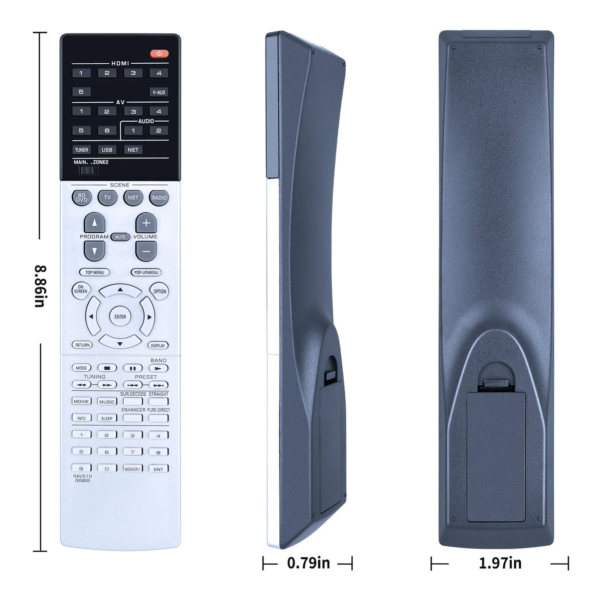 For Yamaha AV Receiver Remote Control RAV510 ZK06600 RX-V677 RX-A740 RXV677