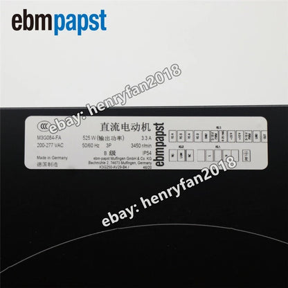 Ebmpapst K3G250-AV29-B4 Centrifugal Fan 1~ 200~277VAC 750W 3.3A EC Cooling Fan