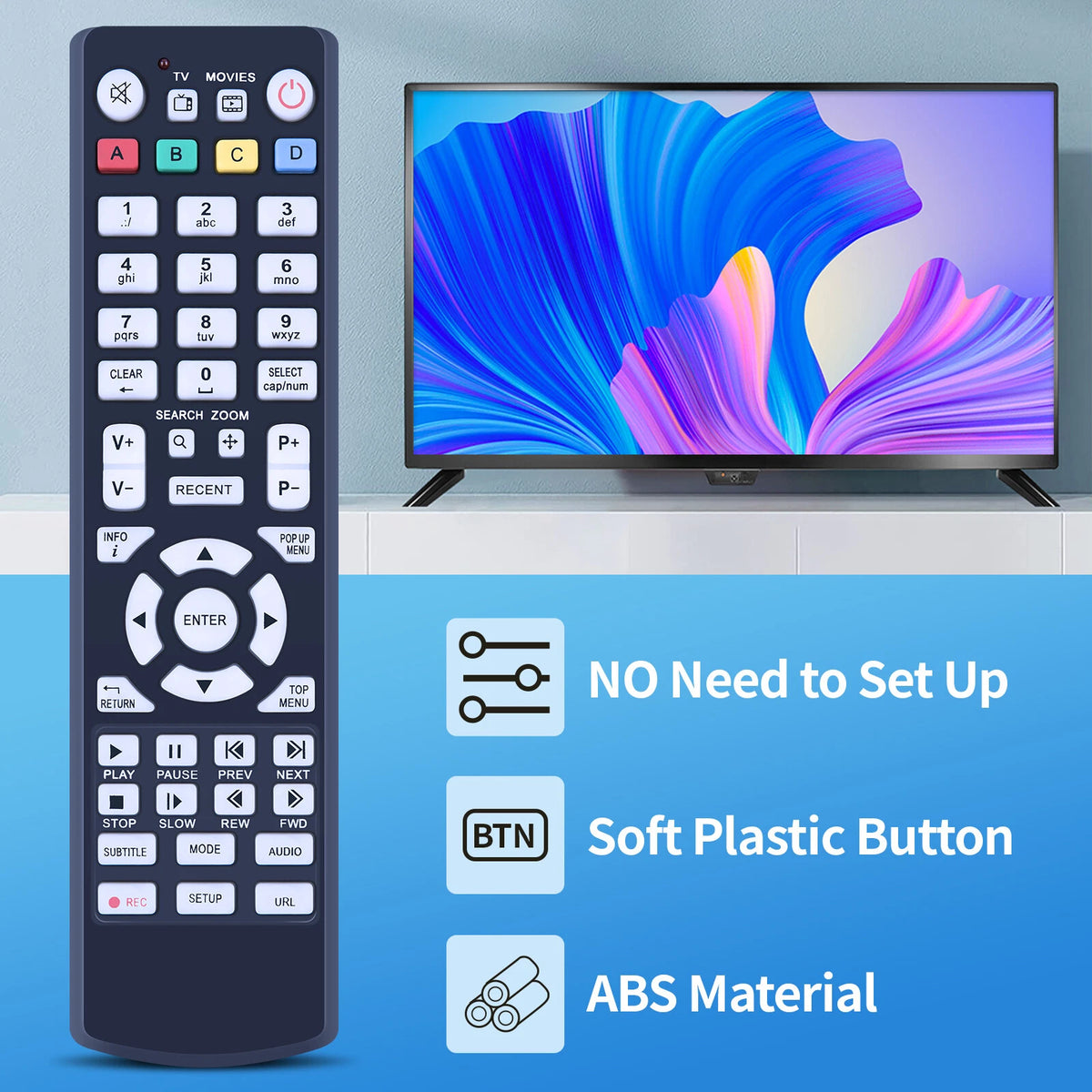 Replace Remote Control For KATINA TV Box Micro HD Relax Dune HD 53D TV-101
