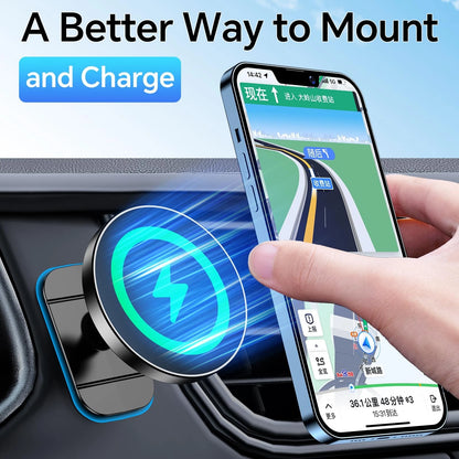 Coolpow for Magsafe Car Mount Charger【 Stable】15W 1, Black